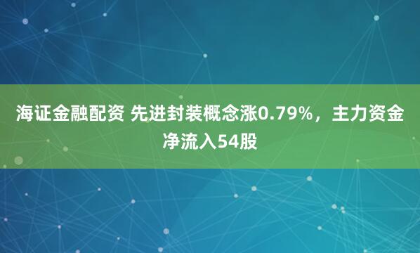 海证金融配资 先进封装概念涨0.79%，主力资金净流入54股